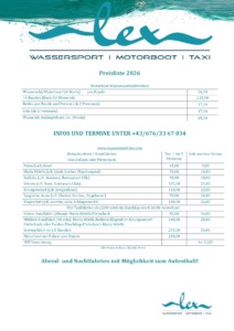 Preisliste 2026